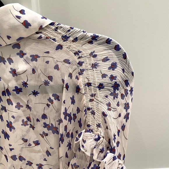 Berenice blouse with blue/red flowers - Picture 6 of 6